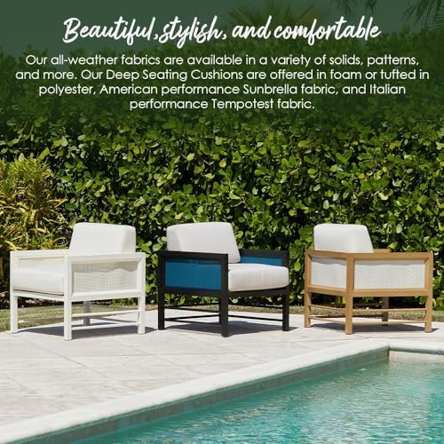 RSH DECOR: Deep Seating Chair Cushion Set | 24” x 24” Seat | All-Weather Spun...