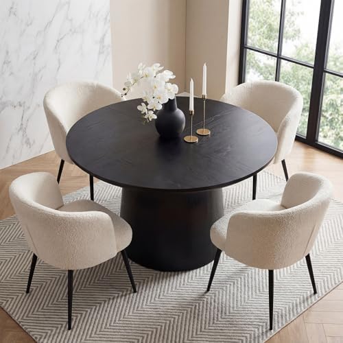 LITTLE TREE 47.24 Inches Round Dining Table, Modern Wooden Kitchen Table with...