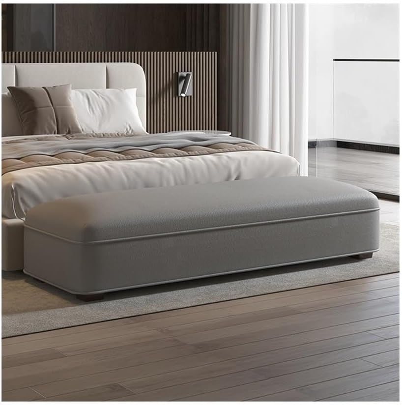 Modern Bed End Stool Bedside Modern Bedroom Leather Couch Cloakroom Long Benc...