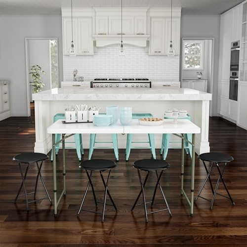 Folding Stool - Portable Backless 18” Stool with 225lb Capacity Set of 4