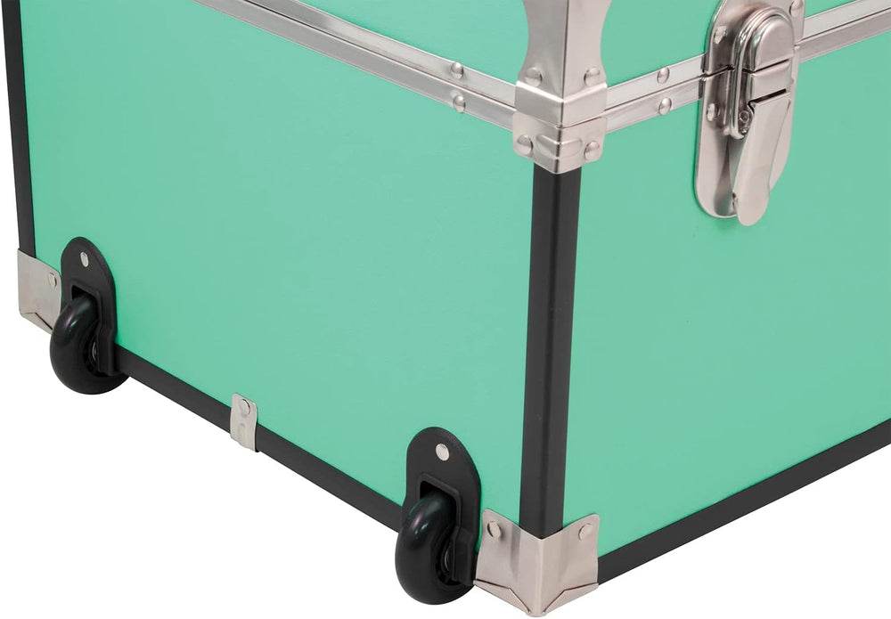 Seward Trunk Traveler 30" Rolling Trunk with Lock - Teal Vintage Suitcase
