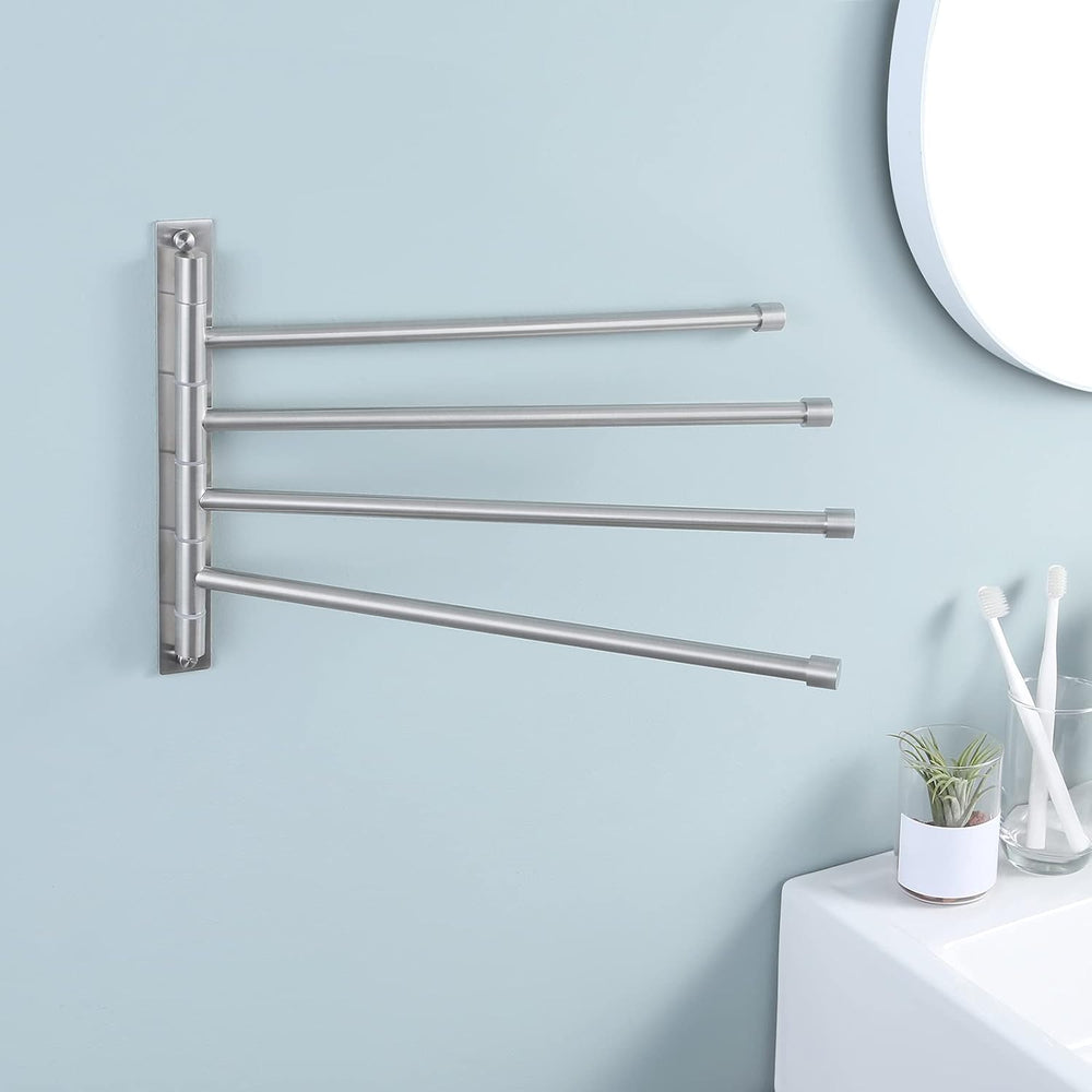 KES Swivel Towel Rack 4-Arm, Bathroom Swivel Towel Bar, Space Saving