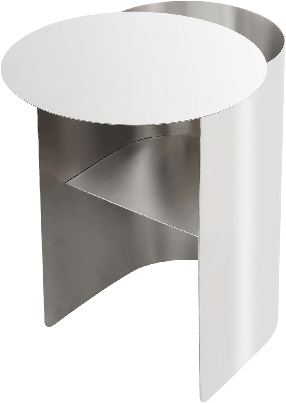 Bedside Table Small Nightstand, Compact Stainless Steel Side Table, Space Sav...