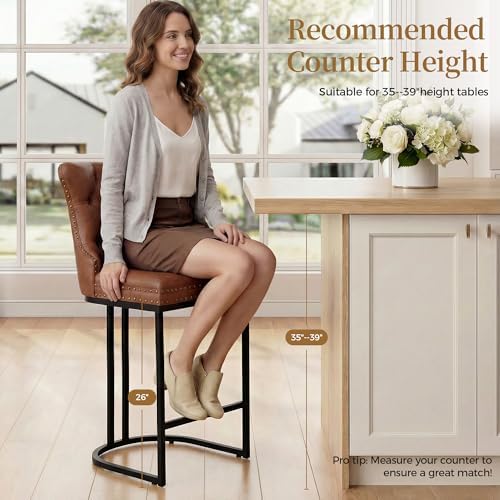 AQO Counter Height Bar Stools Set of 4 for Kitchen Island, Modern Bar Stools ...