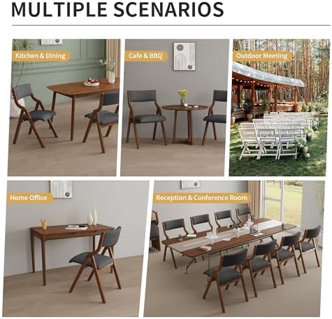 Ball & Cast Modern Folding Chairs Foldable Dining Chairs Set of 2, 18&quo...