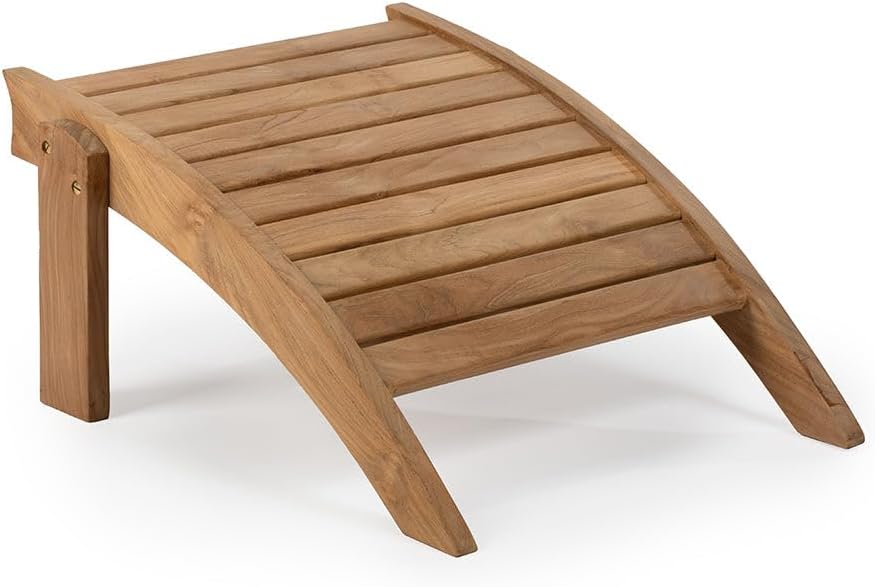 TITAN GREAT OUTDOORS Savannah Grade A Teak Adirondack Ottoman, Patio Lounge S...
