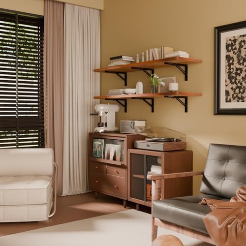 IAE Wall Mounted Folding Table with Pine Wood,60" x 16"Floating Wal...