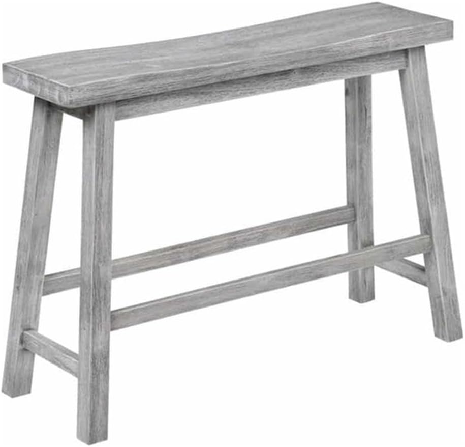 Pemberly Row Wood Backless Bench, Storm Gray Wire-Brush Finish, 33 in Wide, A...