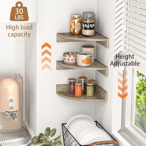 Fun Memories Corner Shelf Wall Mount, Wood Floating Corner Shelves,Corner Wal...