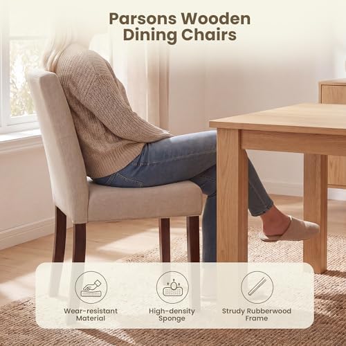 Upholstered Dining Chairs Set of 6 - Modern Parsons Chairs