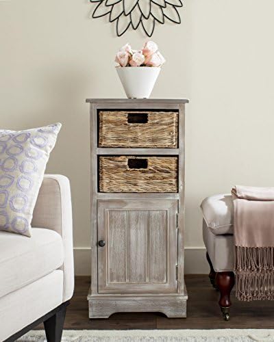 SAFAVIEH Connery Wood Storage Cabinet, 35" Farmhouse Cherry AMH5742C