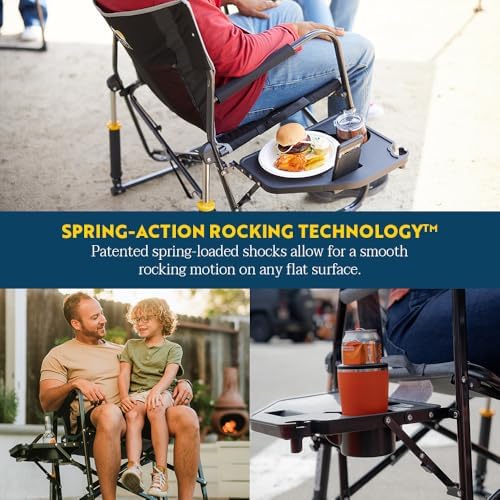 GCI Outdoor Freestyle Rocker XL Camping Chair with Side Table - Red