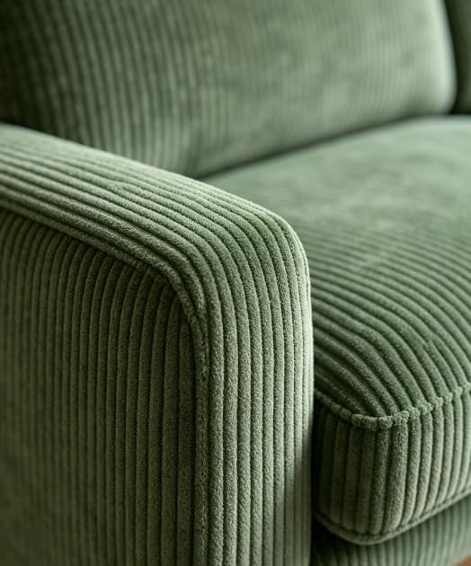 Vesgantti 68" Comfy Green Corduroy Loveseat Sofa, 2 Seater Deep Seat Cou...