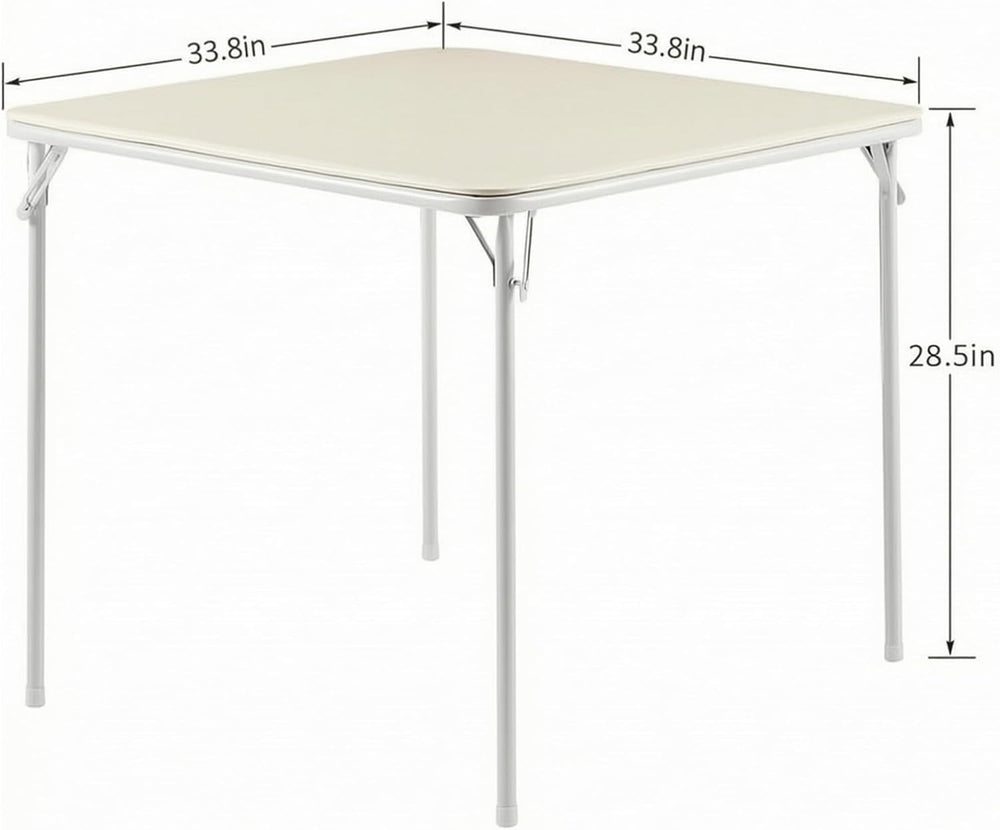 VECELO 34'' Folding Card Table Square with Soft Padded Tabletop, Port...