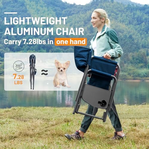 Timber Ridge Aluminum Oversized Camping Chair, Lightweight Portable Directors...