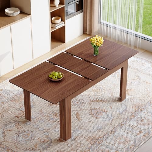 Extendable Dining Table for 4-10 People|59-87 Inch Rectangular Kitchen & ...