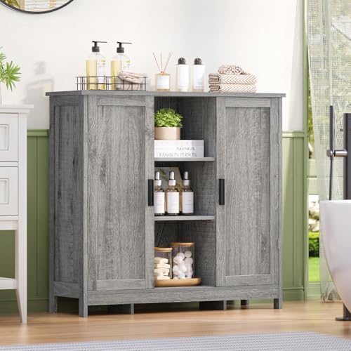 Iwell Storage Cabinet with 2 Doors and 4 Adjustable Shelves, Buffet Cabinet w...