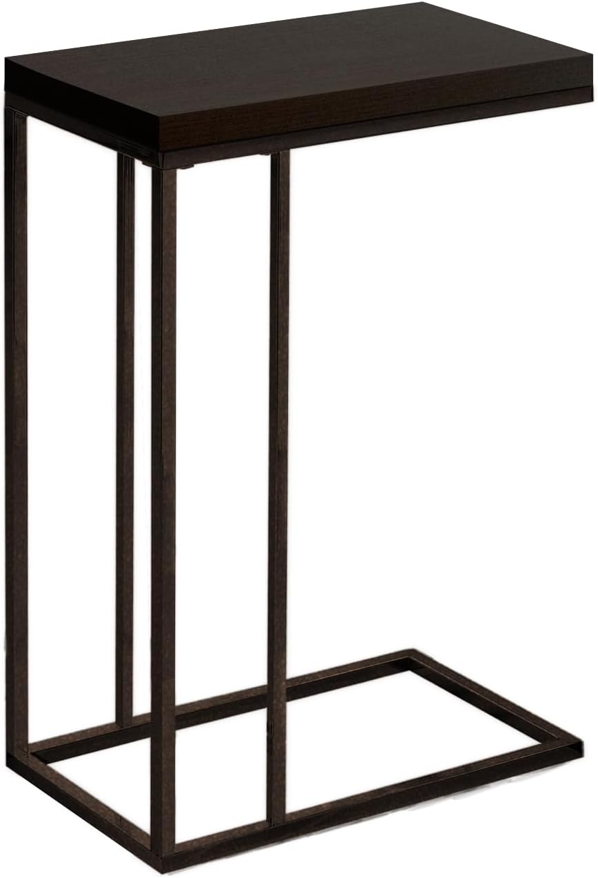 Accent Table, C-Shaped, End, Side, Snack, Living Room, Bedroom, Brown Laminat...