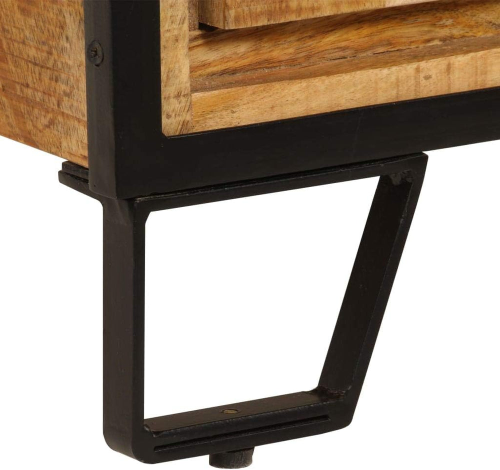 Rustic Solid Mango Wood Sideboard Cabinet 25.6 x 11.8 x 27.6 Inches, Unique G...