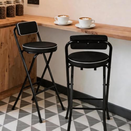 Folding Bar Stool with Footrest 1PCS Tall Folding Stool Foldable Chair