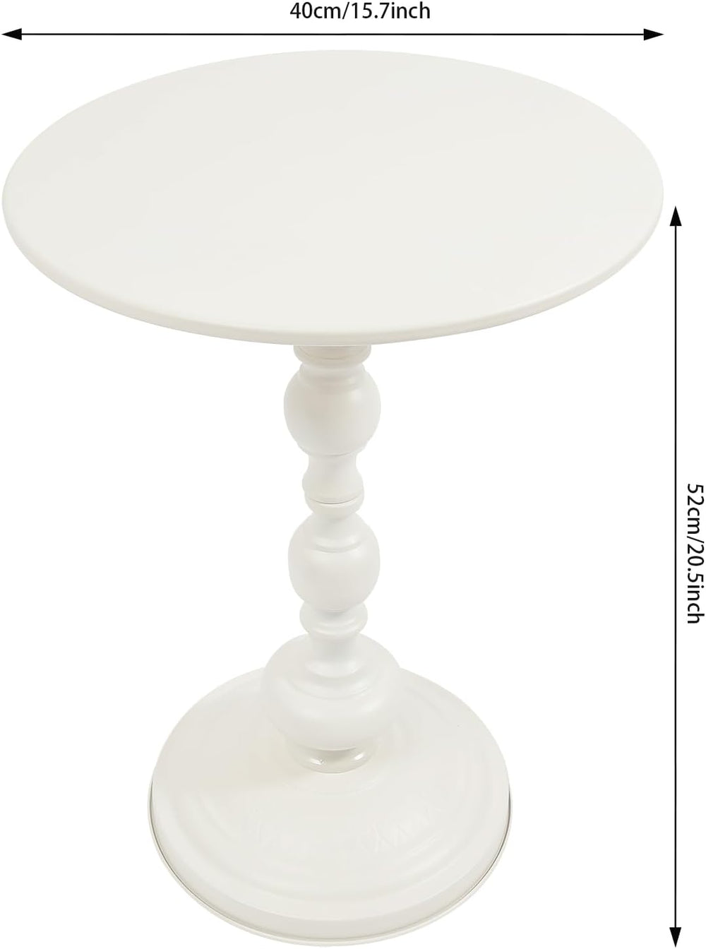 Small Round Side Table - Retro Metal Pedestal End Table for Living Room, Bedr...