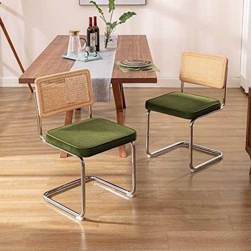 Zesthouse Natural Rattan Dining Chairs Set of 2, Modern Cesca Kitchen Chair