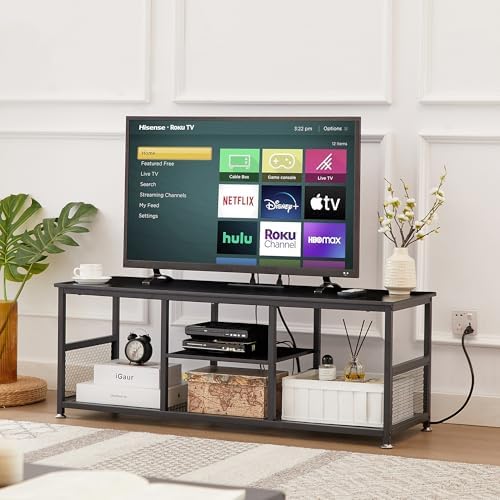 VECELO TV Stand with Power Outlets for Televisions up to 55 Inch, 47" Me...