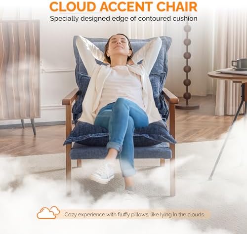VINGLI Mid-Century Modern Cloud Accent Armchairs set of 2 with Lumbar Pillow,...