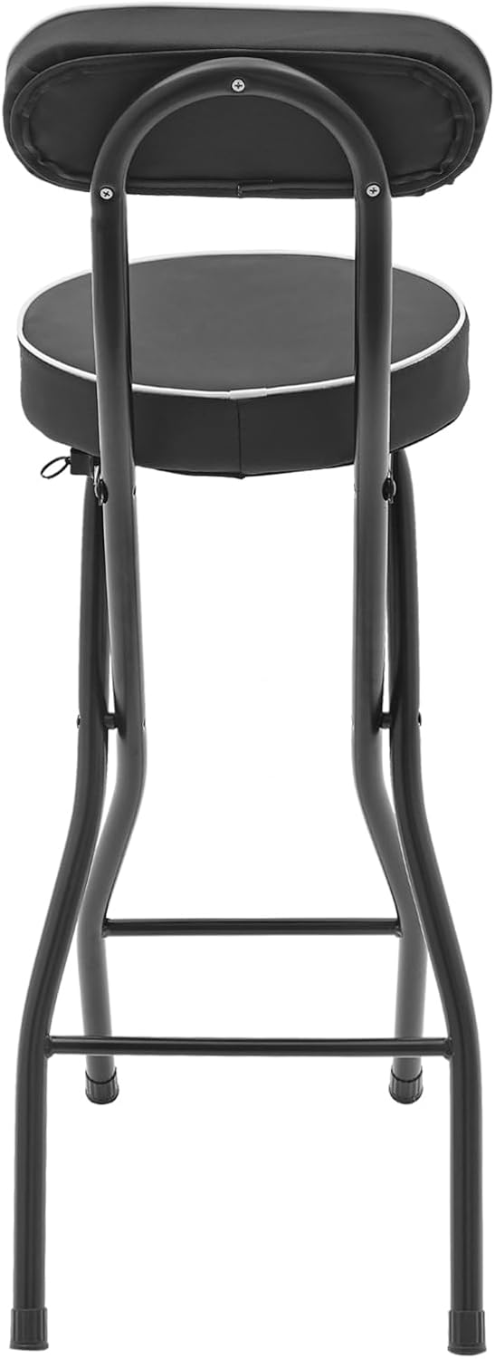 LOYALHEARTDY 2 Pcs Folding Stool, 25.6 in Cushioned Padded Folding Stool Port...