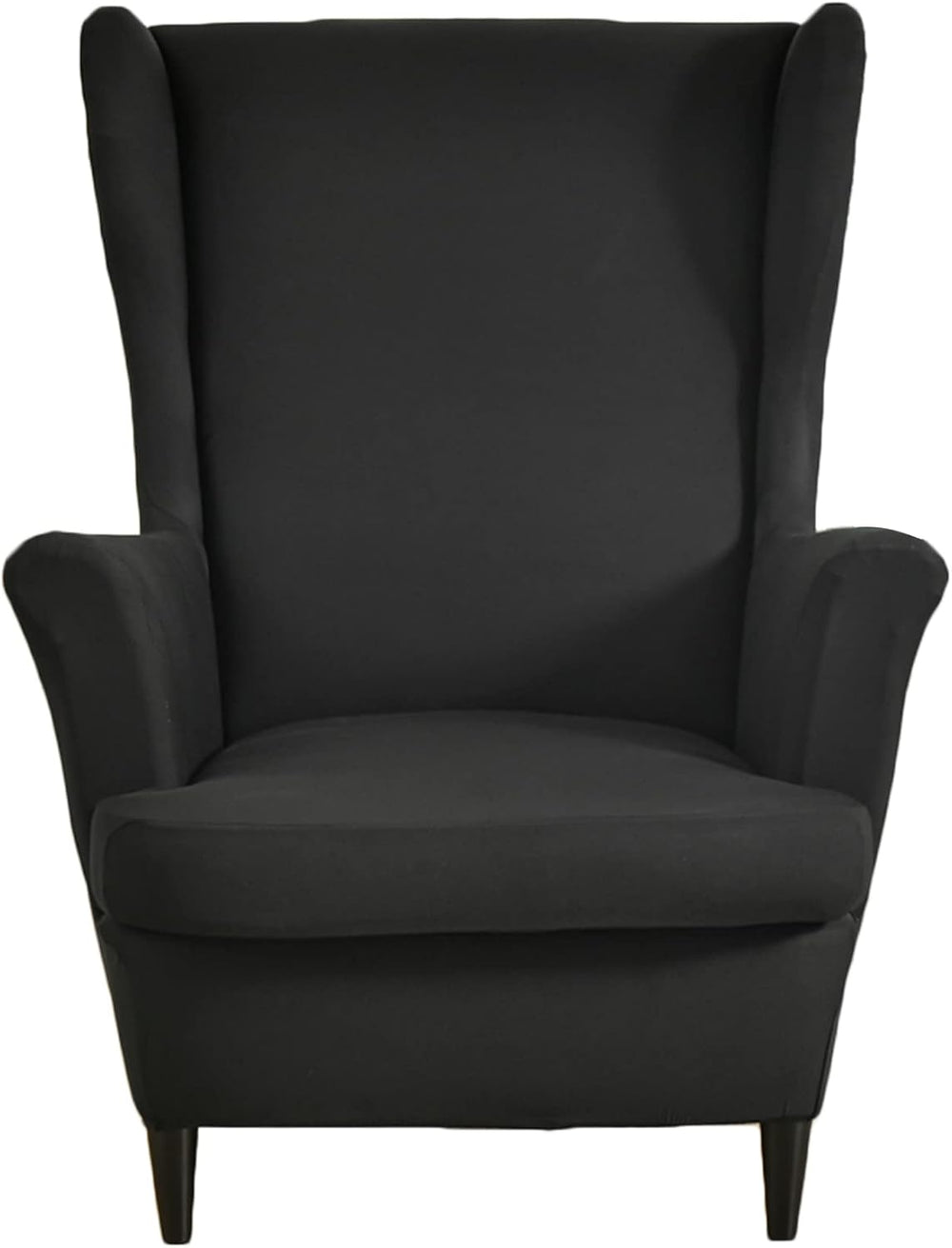 HZDHCLH Black Wingback Chair Slipcovers 2 Piece,Stretch Spandex Black Wing Ch...
