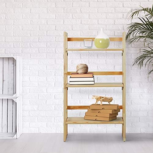 3-Shelf Folding Student Bookcase 20.75" Wide-Natural