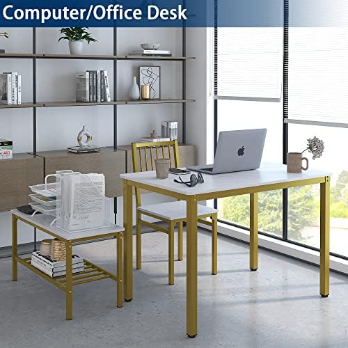 Teraves Dining Table Set for 4, Kitchen Table and 2 Chairs with Bench