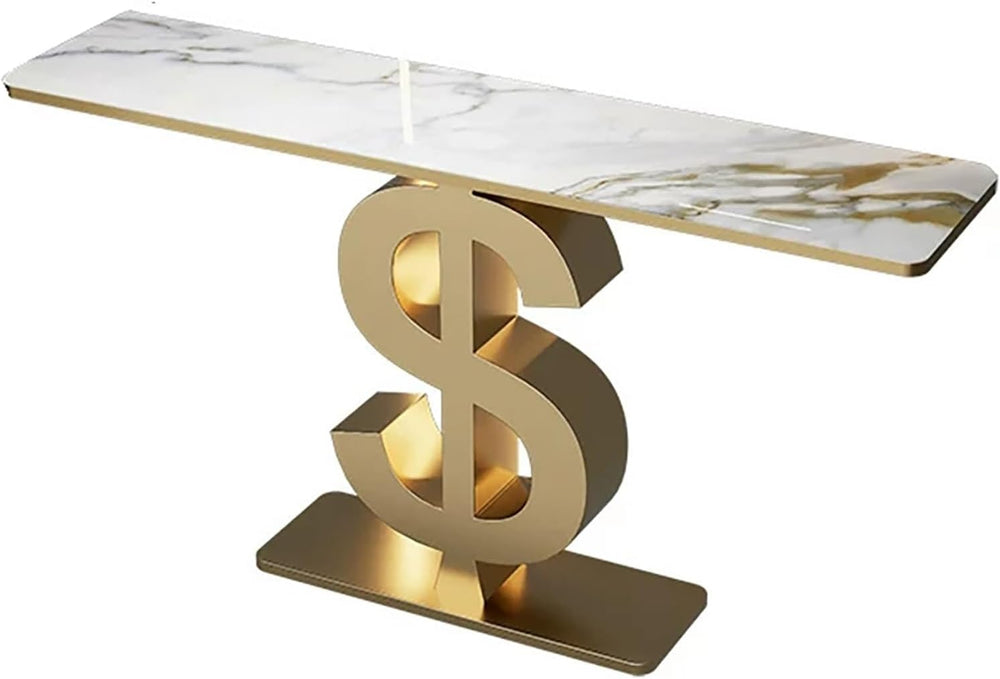 Modern Console Table with Rock Panel Narrow Long Entryway Table Contemporary ...