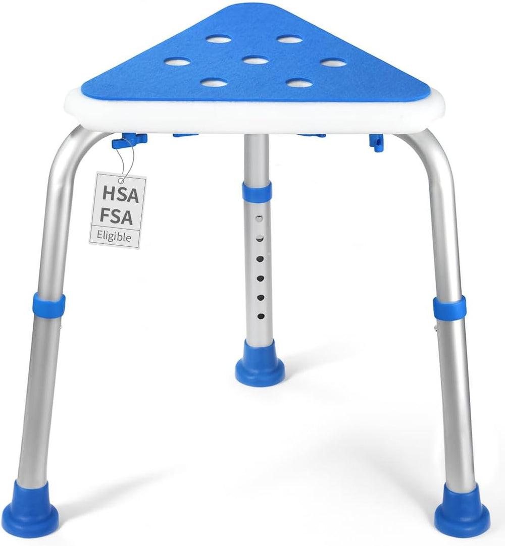 Space-Saving Triangular Small Shower Chair for Inside Shower