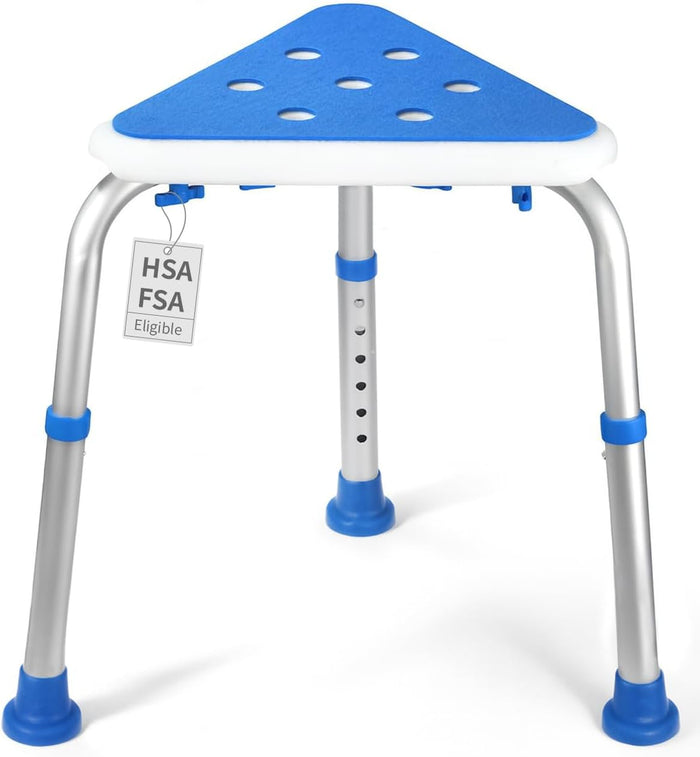 Space-Saving Triangular Small Shower Chair for Inside Shower