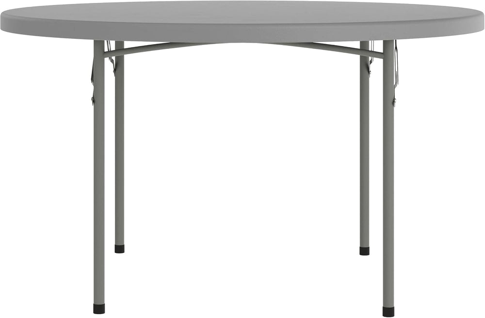 Flash Furniture 4 ft Plastic Round Folding Table, Dark Gray | Durable Constru...