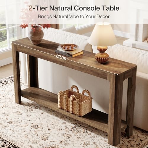 Tribesigns 63 Inch Entryway Console Table, 2-Tier Farmhouse Narrow Sofa Table...