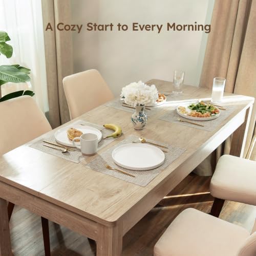 Farmhouse Dining Table for 6, Rectangle Dining Table, Kitchen Table Oak