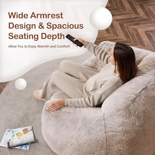 Homguava Giant Bean Bag Chairs for Adults,Large Bean Bag Couch with Arms | Bi...