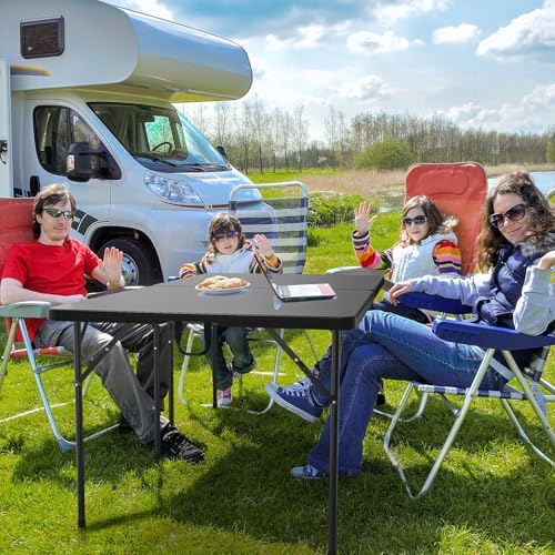 VINGLI 38" Fold in Half Square Table, Bi-Folding Commercial Portable Pla...