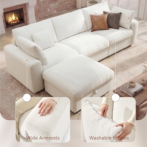 Ihanherry Cloud Sectional Couches for Living Room, 110" Large Modular Se...