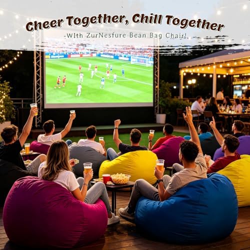 ZurNesfure Bean Bag Chairs for Adults 3FT Large Bean Bag Chair Memory Foam Fi...