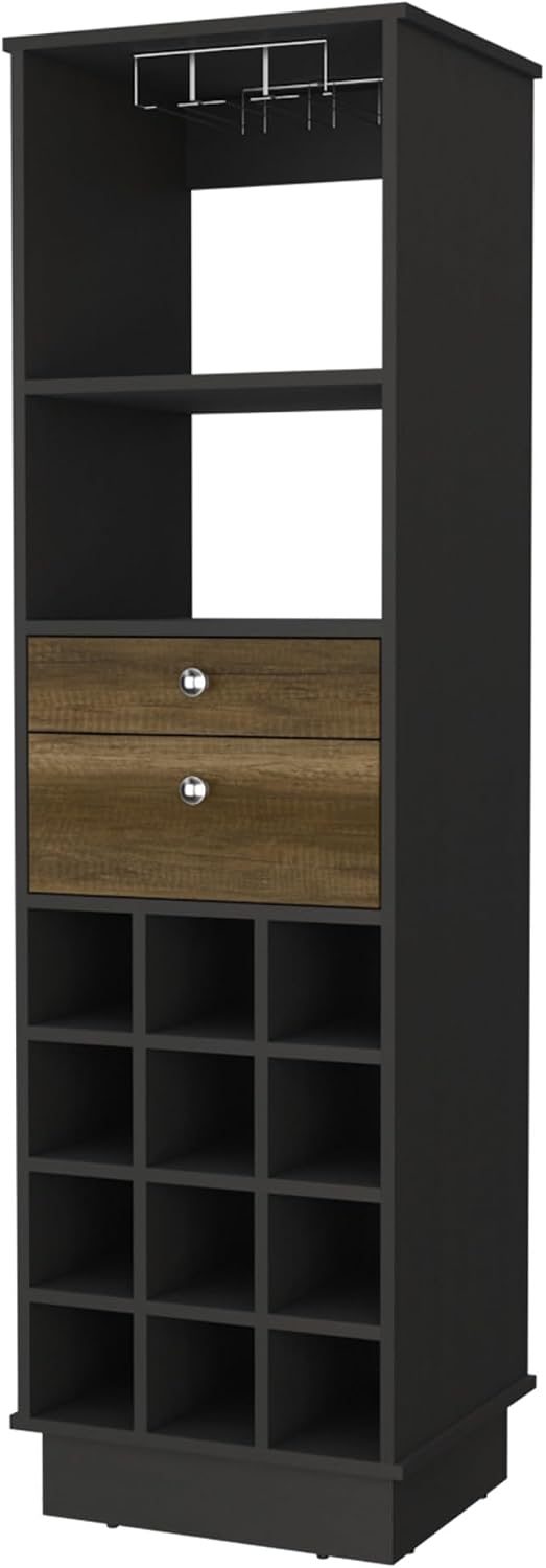 Wine Cabinet with 2-Drawer Storage, 1-Shelf Pantry Sideboard Locker for Kitch...