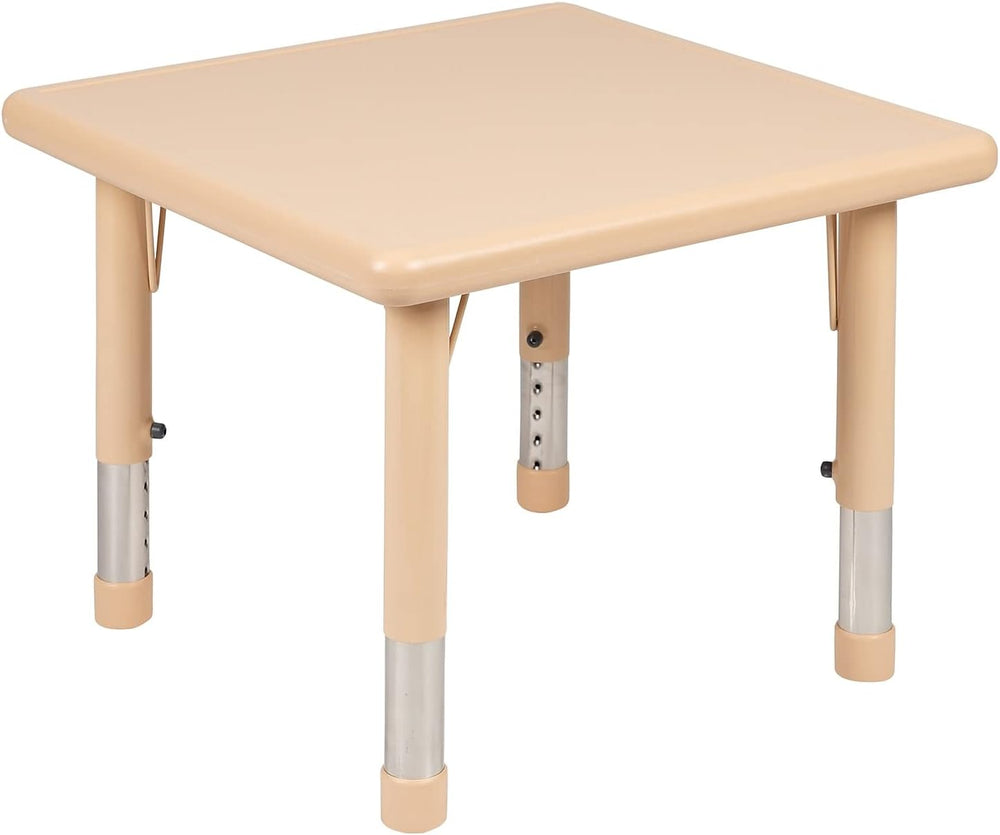 Flash Furniture 24 in Plastic Square Activity Table with 4 Chairs, Natural | ...
