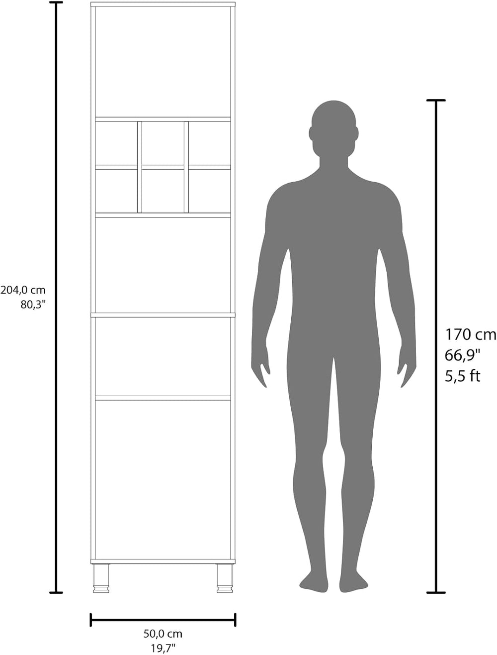 White Kitchen Pantry with Pneumatic Door and Open Storage | Pneumatic door fo...