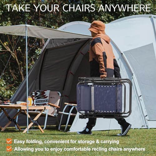 Sweetcrispy Zero Gravity Chairs Set of 2, Outdoor Folding Reclining Lounge Ch...
