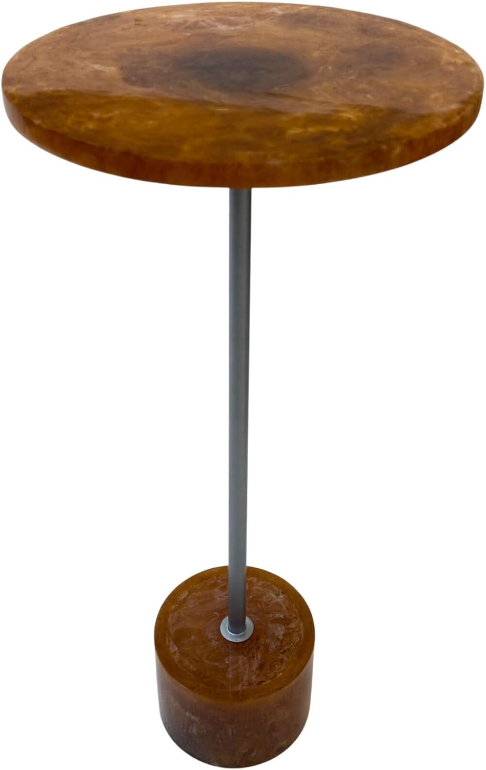 Carolina Chair & Table Amber Glow Pedestal Accent 25 Inch Round Resin Sid...