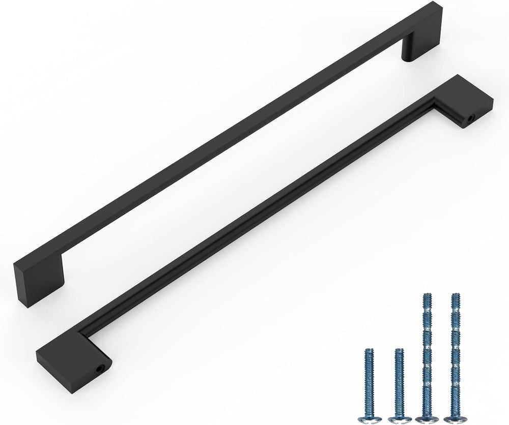 Matte Black Cabinet Pulls and Handles, 12.6 Inch, 6 Pack