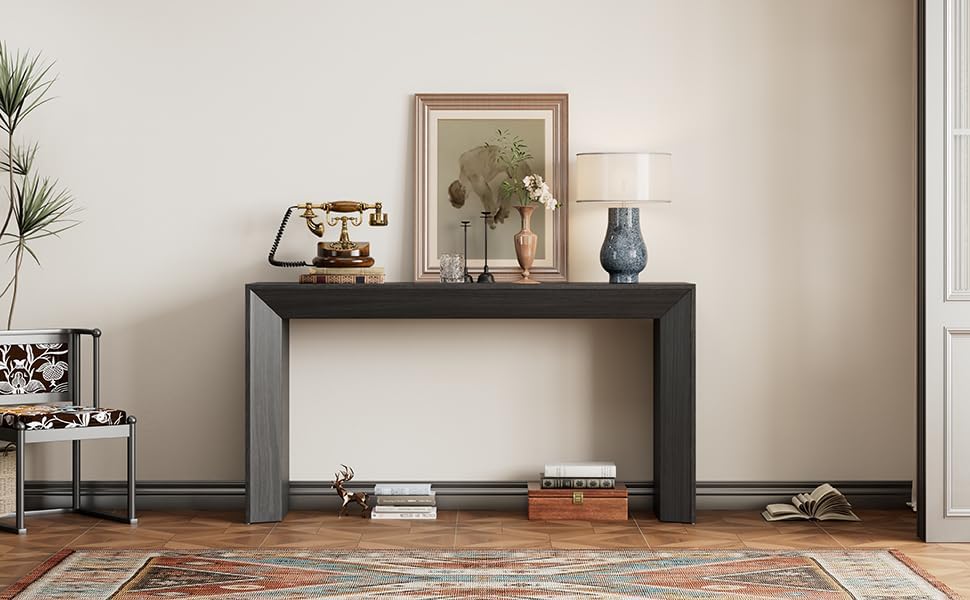 Elegant Console Table,Fireplace Design,Simple and Functional with Wood Veneer...