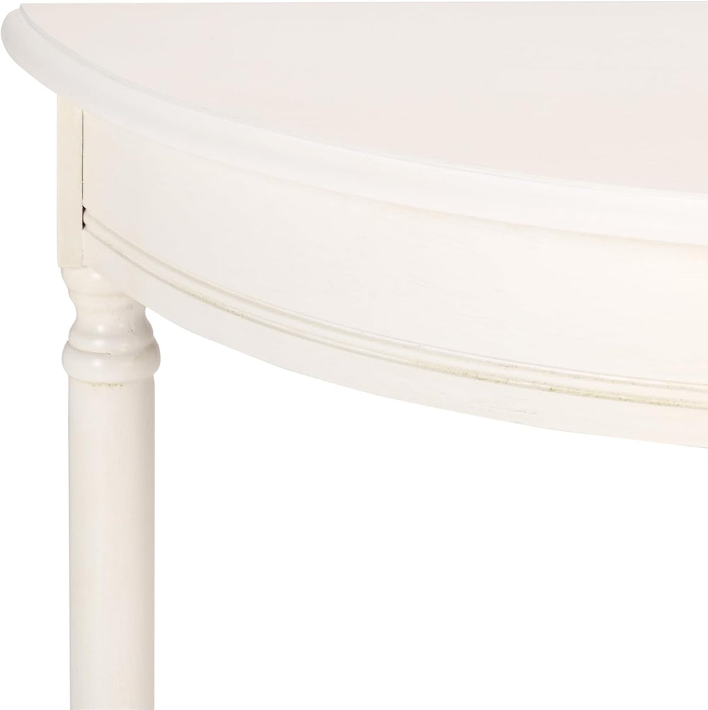 SAFAVIEH Furniture - Tinsley Half-Round Console Table - Ivory - Solid Wood - ...